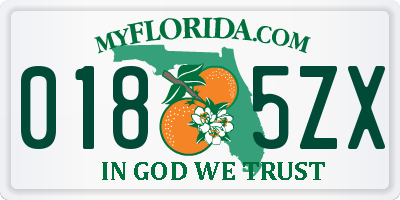 FL license plate 0185ZX