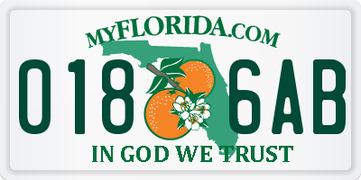 FL license plate 0186AB