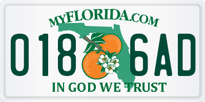 FL license plate 0186AD