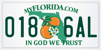 FL license plate 0186AL