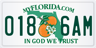 FL license plate 0186AM