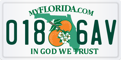 FL license plate 0186AV