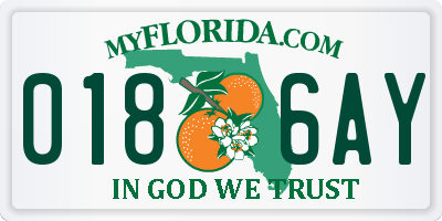FL license plate 0186AY