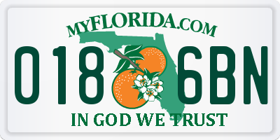FL license plate 0186BN