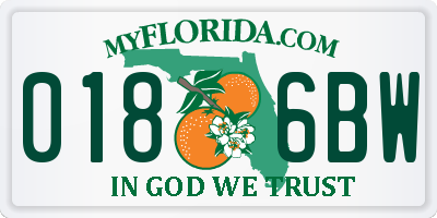 FL license plate 0186BW