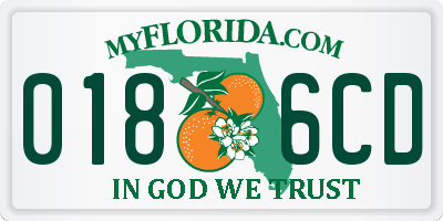 FL license plate 0186CD