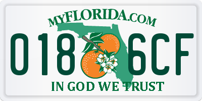 FL license plate 0186CF