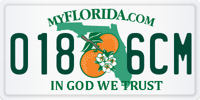 FL license plate 0186CM