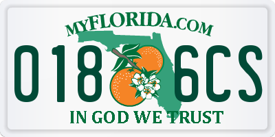 FL license plate 0186CS