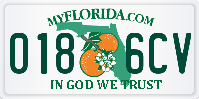 FL license plate 0186CV