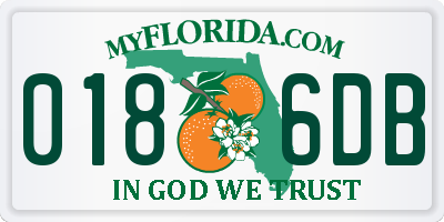 FL license plate 0186DB