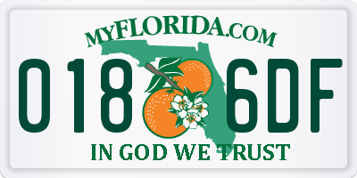 FL license plate 0186DF