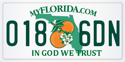 FL license plate 0186DN
