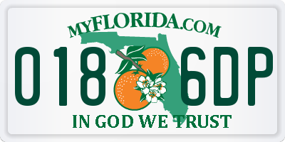 FL license plate 0186DP