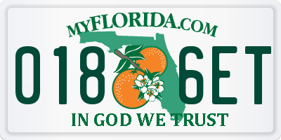 FL license plate 0186ET