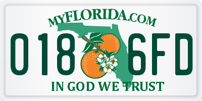 FL license plate 0186FD