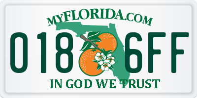 FL license plate 0186FF