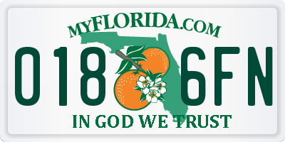 FL license plate 0186FN