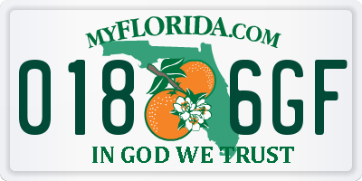 FL license plate 0186GF