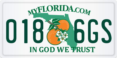 FL license plate 0186GS