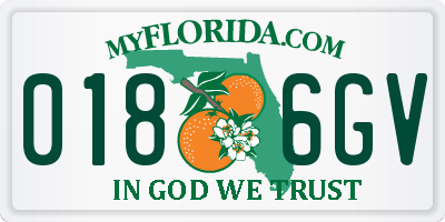 FL license plate 0186GV