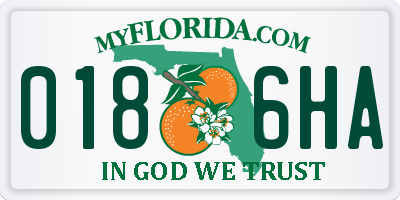 FL license plate 0186HA