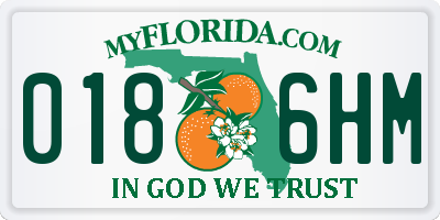 FL license plate 0186HM