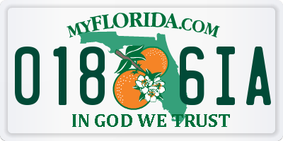 FL license plate 0186IA