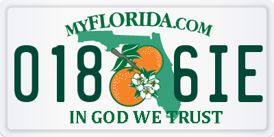 FL license plate 0186IE