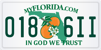 FL license plate 0186II