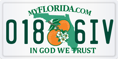FL license plate 0186IV