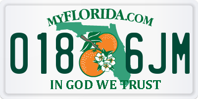 FL license plate 0186JM