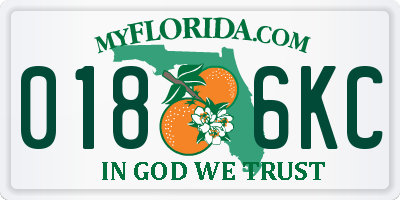 FL license plate 0186KC
