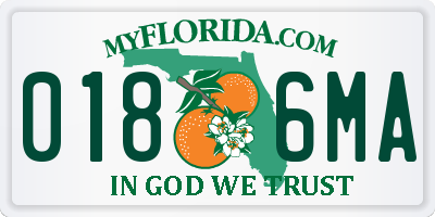 FL license plate 0186MA