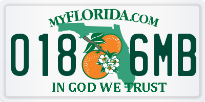 FL license plate 0186MB