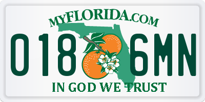 FL license plate 0186MN