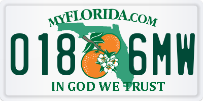FL license plate 0186MW
