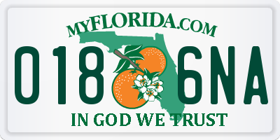 FL license plate 0186NA
