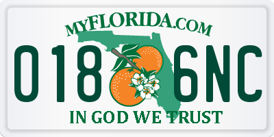 FL license plate 0186NC