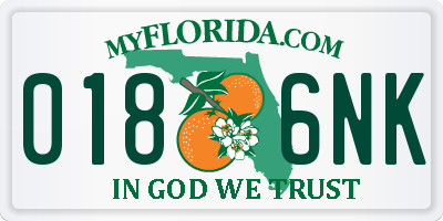 FL license plate 0186NK