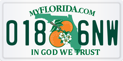 FL license plate 0186NW