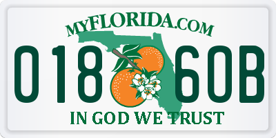 FL license plate 0186OB