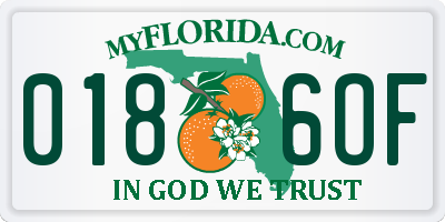 FL license plate 0186OF