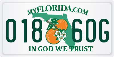 FL license plate 0186OG