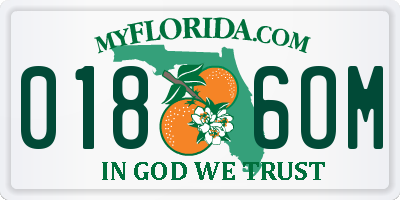FL license plate 0186OM