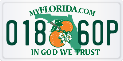 FL license plate 0186OP