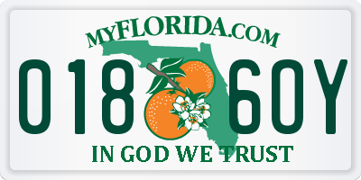 FL license plate 0186OY