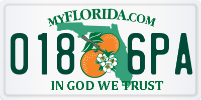 FL license plate 0186PA
