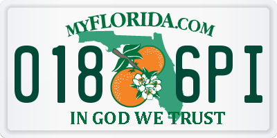 FL license plate 0186PI
