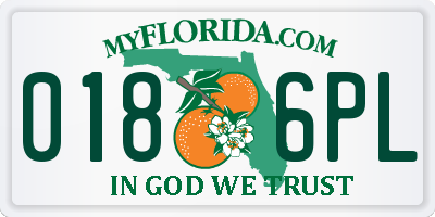 FL license plate 0186PL